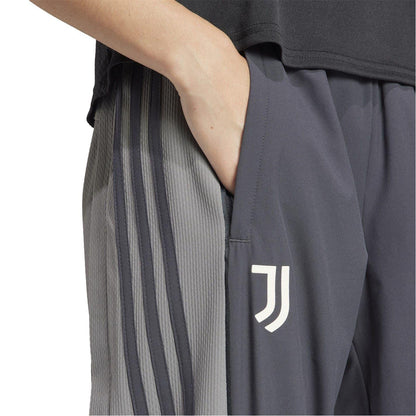 Carbon - Side - Adidas Womens-Ladies Juventus FC Tapered Tracksuit Bottoms