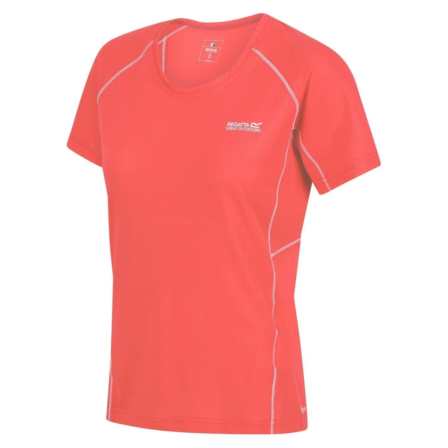 Neon Peach - Side - Regatta Womens-Ladies Devote II Contrast Detail T-Shirt