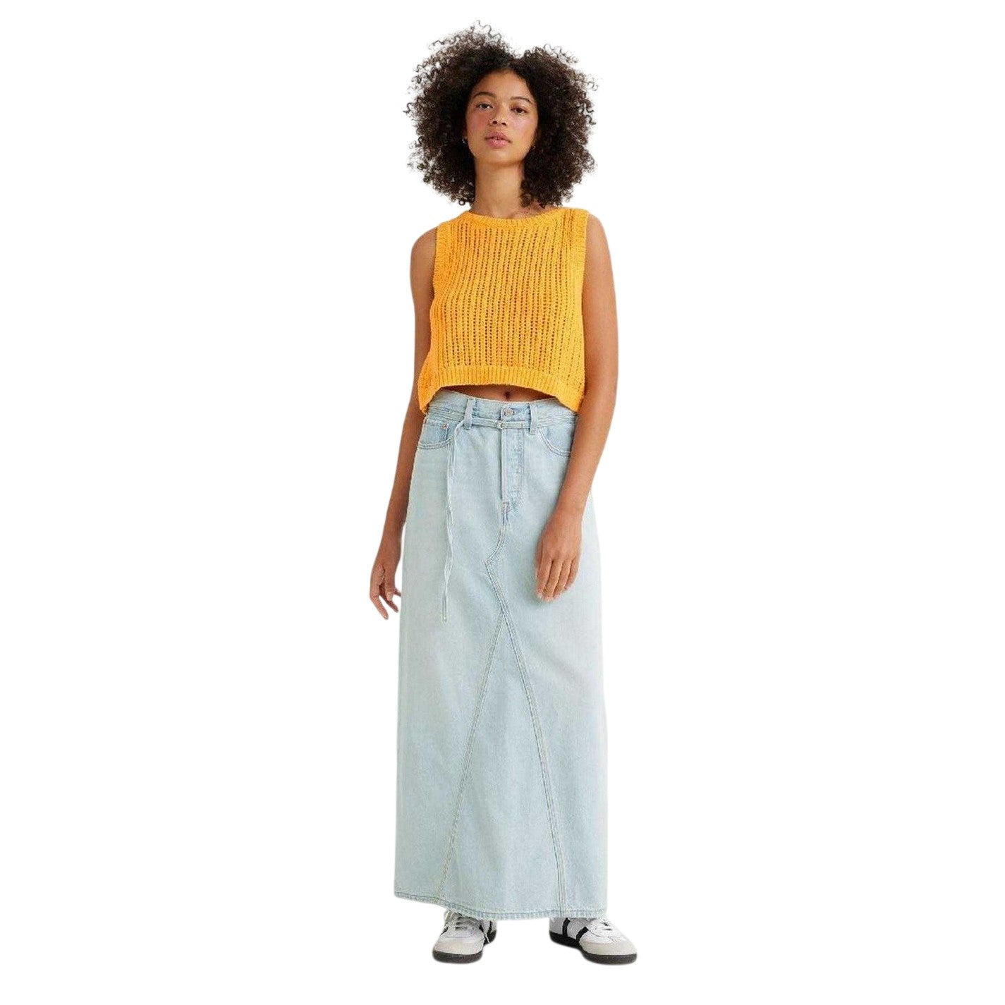 Blue - Side - Levis Womens-Ladies Iconic Maxi Skirt