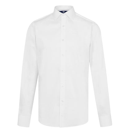White - Front - Haines and Bonner Mens Sateen Slim Shirt