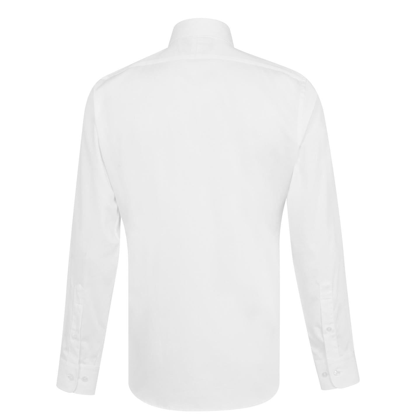 White - Back - Haines and Bonner Mens Sateen Slim Shirt