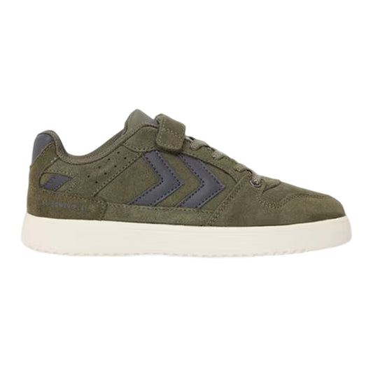 Dusty Olive - Front - Hummel Childrens-Kids Chevron Suede Trainers