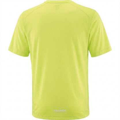 Lime - Back - Salomon Mens Shakeout Core Logo Running T-Shirt