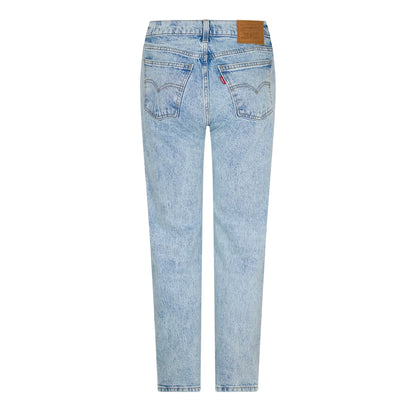 Light Blue - Back - Levis Womens-Ladies Denim Mid Rise Straight Jeans