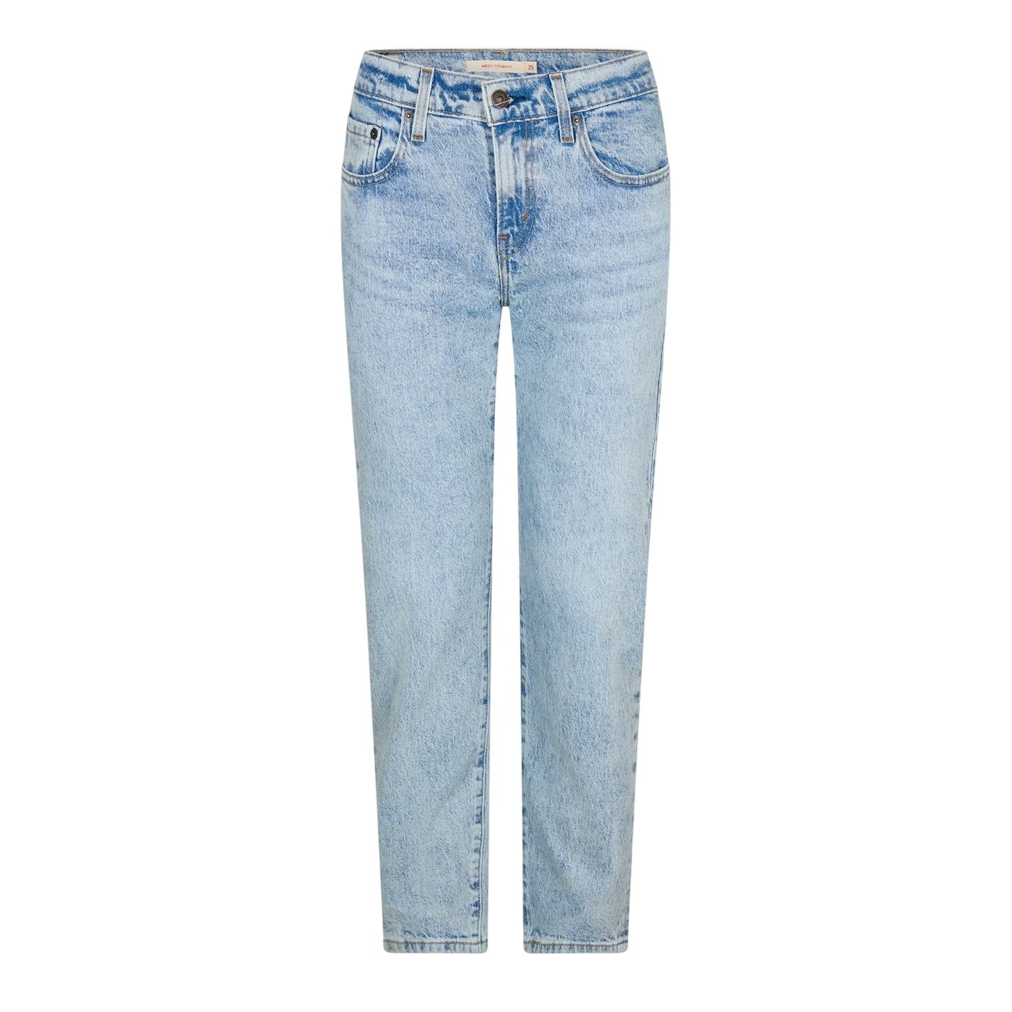 Light Blue - Front - Levis Womens-Ladies Denim Mid Rise Straight Jeans