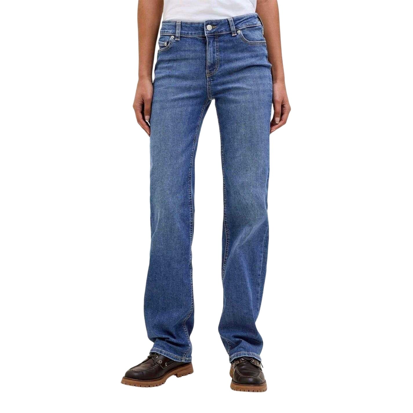 Medium Blue - Lifestyle - JJXX Womens-Ladies Denim Straight Leg Jeans