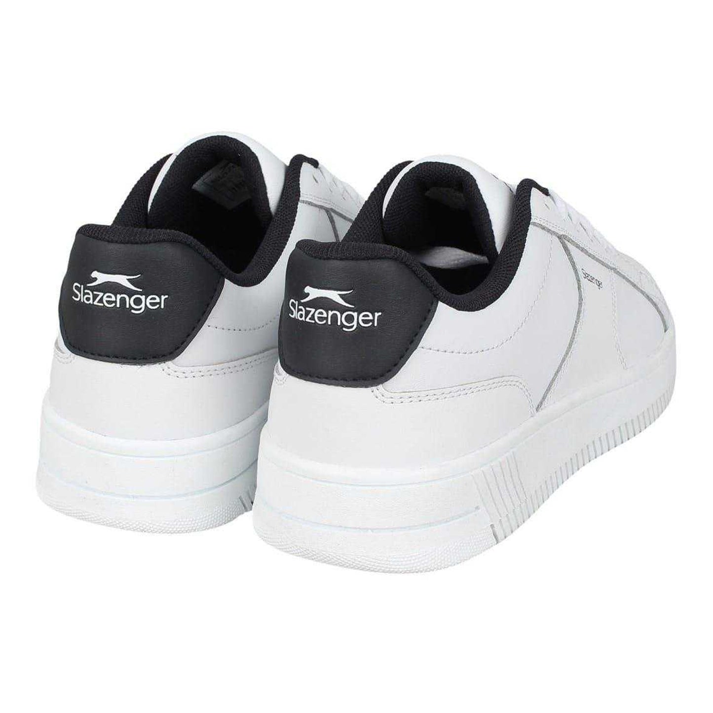 White-Navy - Back - Slazenger Childrens-Kids Starling Leather Trainers