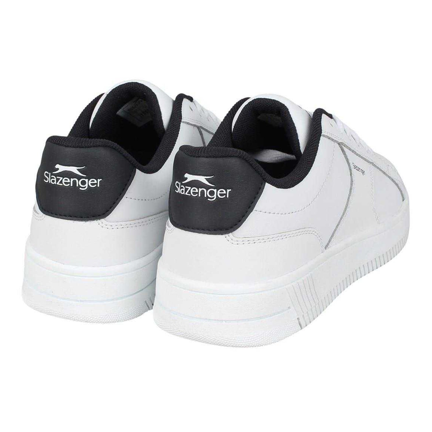White-Navy - Back - Slazenger Childrens-Kids Starling Leather Trainers