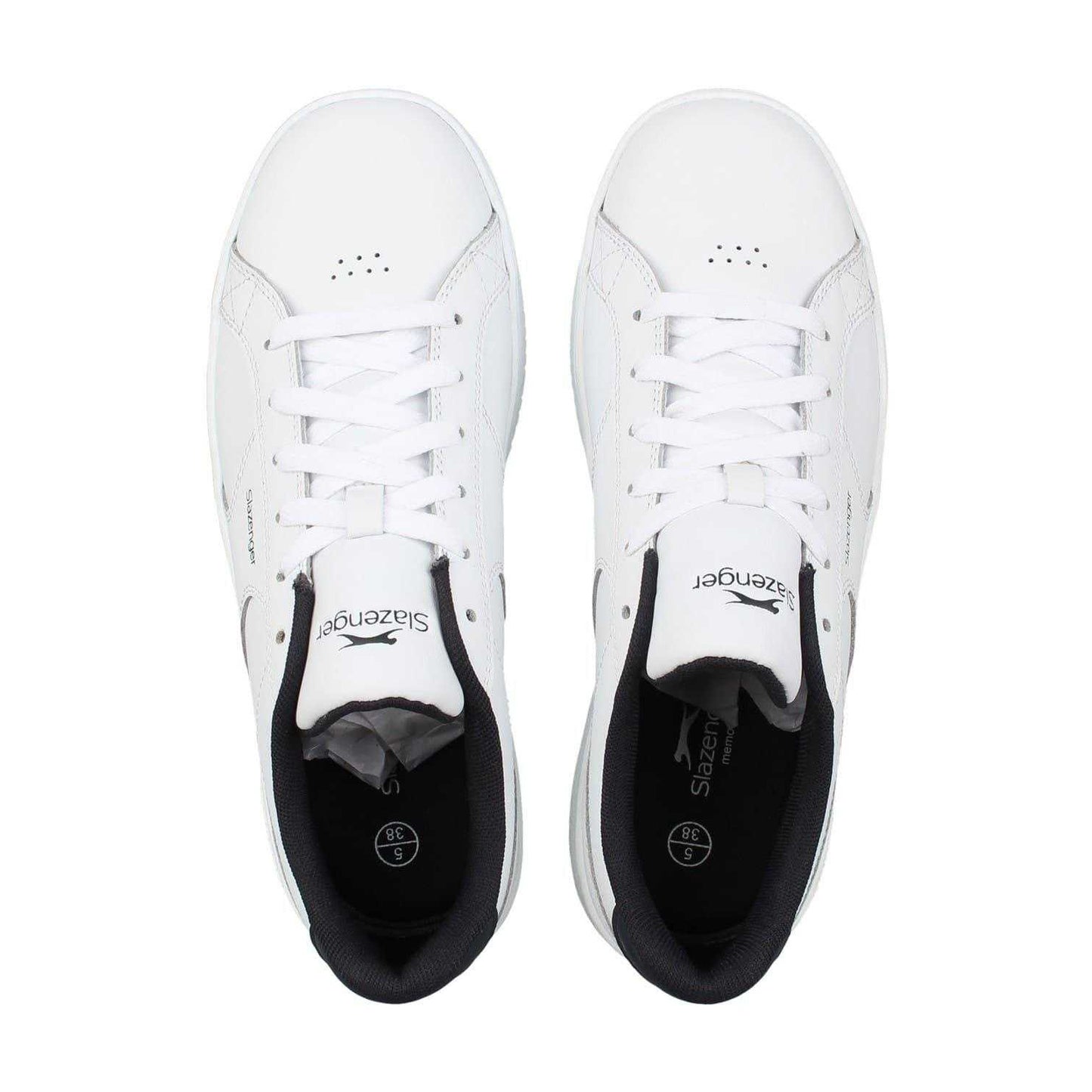 White-Navy - Lifestyle - Slazenger Childrens-Kids Starling Leather Trainers