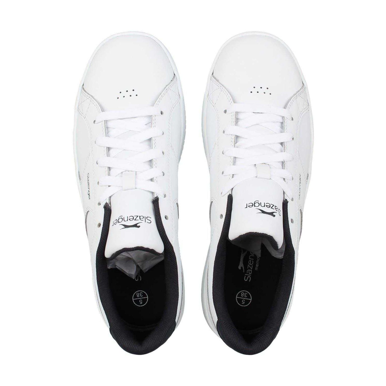 White-Navy - Lifestyle - Slazenger Childrens-Kids Starling Leather Trainers