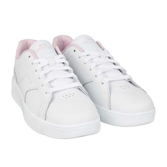 White-Pink - Front - Slazenger Childrens-Kids Starling Leather Trainers