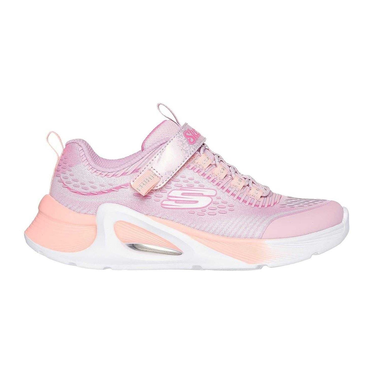 Pink-White-Pastel Green - Side - Skechers Childrens-Kids Sparkle Trainers