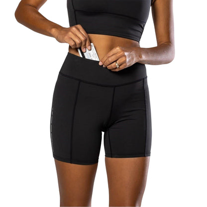 Black - Side - Nathan Womens-Ladies Slim Shorts