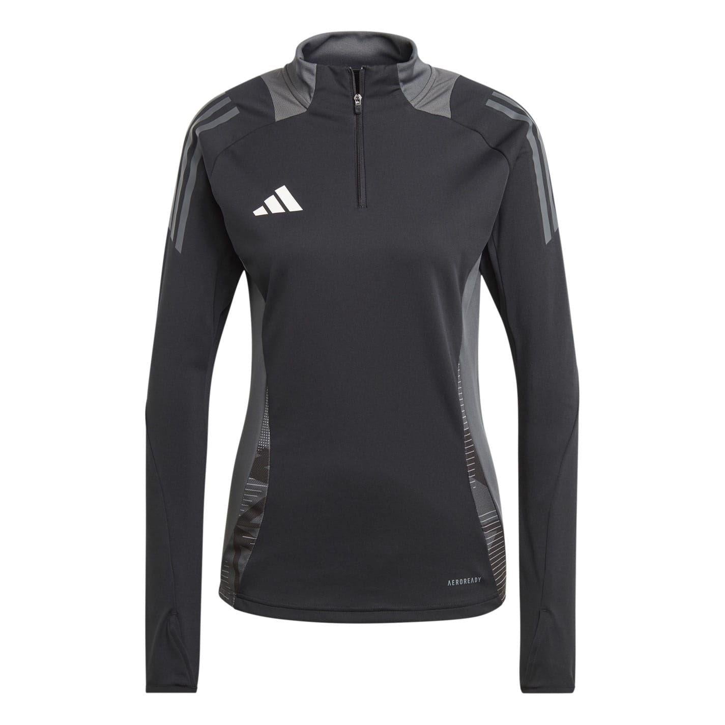 Black-Dark Grey - Front - Adidas Womens-Ladies Tiro 24 Competition Training Top