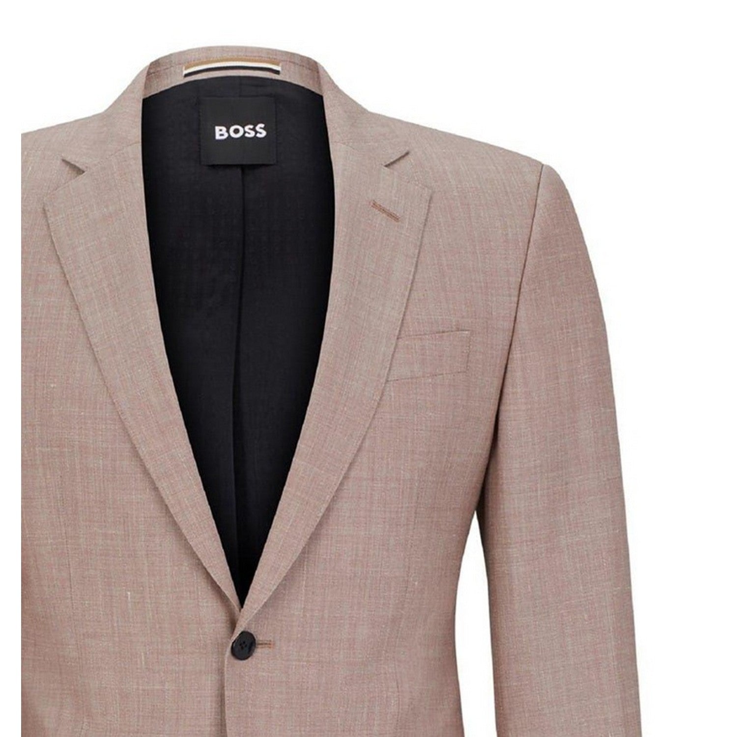 Pink - Side - Boss Mens Patterned Single-Breasted Blazer