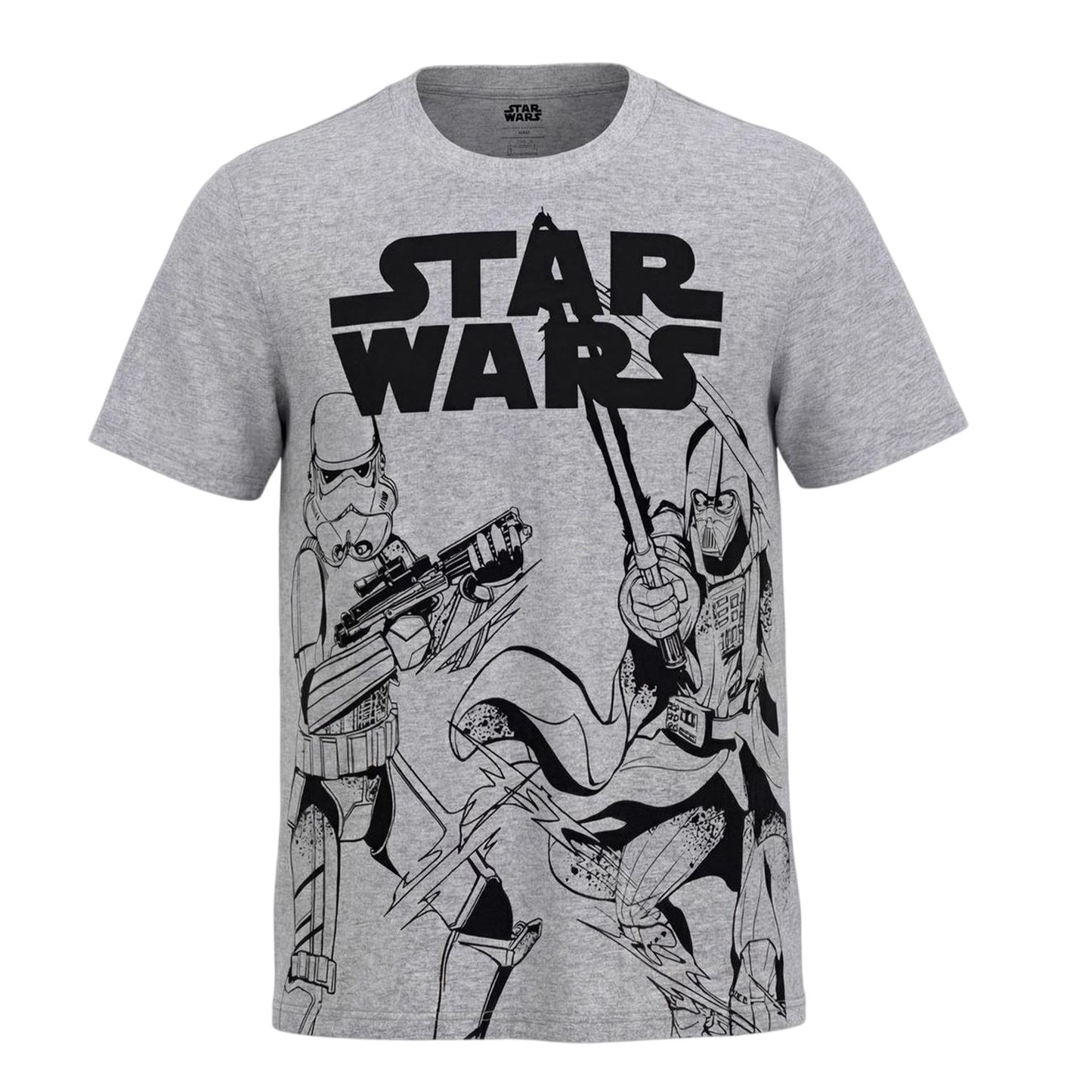 Grey - Front - Star Wars Mens Logo Short-Sleeved T-Shirt