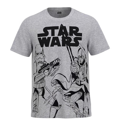 Grey - Front - Star Wars Mens Logo Short-Sleeved T-Shirt