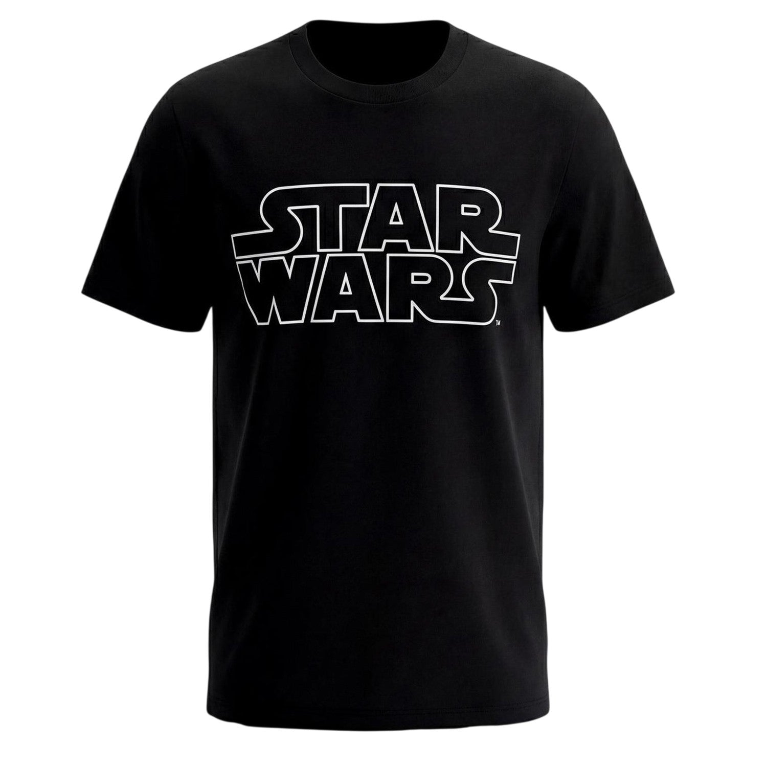 Black - Front - Star Wars Mens Logo Short-Sleeved T-Shirt