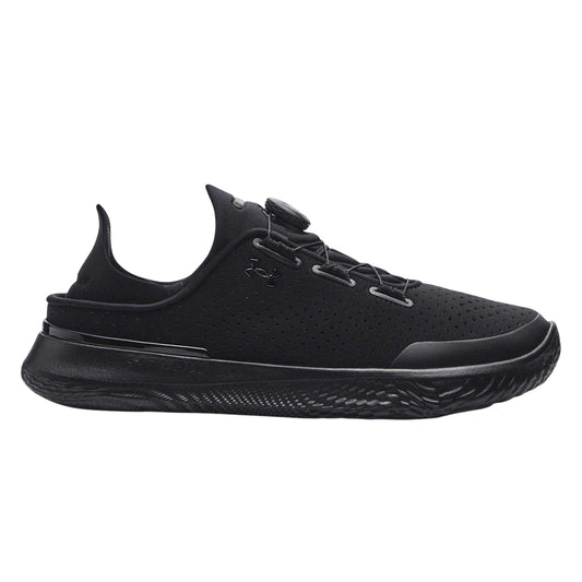 Black - Front - Under Armour Mens Performance Leather BOA Lacing System Shoes