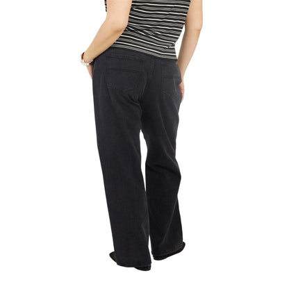 Washed Black - Back - Brave Soul Womens-Ladies Denim Mid Rise Straight Leg Jeans