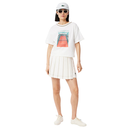 Cream - Lifestyle - Lacoste Womens-Ladies Roland-Garros Edition Pleated Skirt