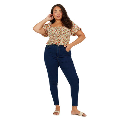 Mid Blue - Lifestyle - Brave Soul Womens-Ladies High Rise Skinny Jeans