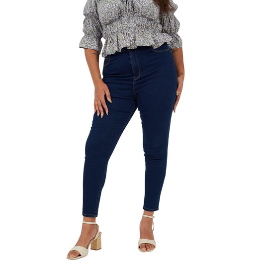Light Blue - Front - Brave Soul Womens-Ladies High Rise Skinny Jeans