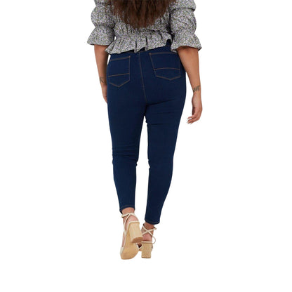 Light Blue - Back - Brave Soul Womens-Ladies High Rise Skinny Jeans