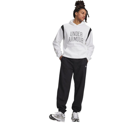Black-White - Side - Under Armour Mens Rival Fleece Joggers