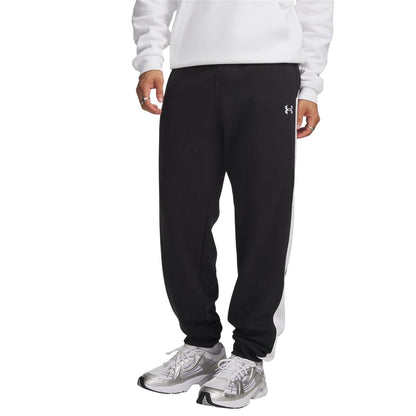 Black-White - Front - Under Armour Mens Rival Fleece Joggers