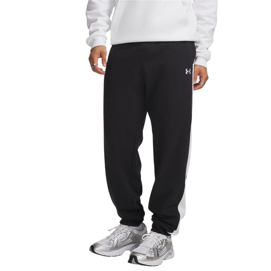 Black-White - Front - Under Armour Mens Rival Fleece Joggers