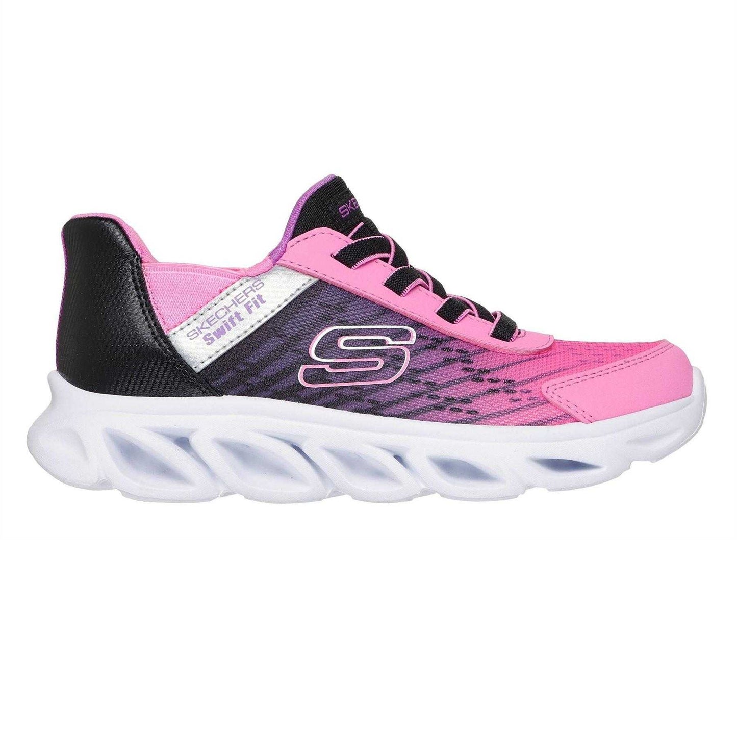 Pink - Side - Skechers Childrens-Kids Flex Glide Trainers