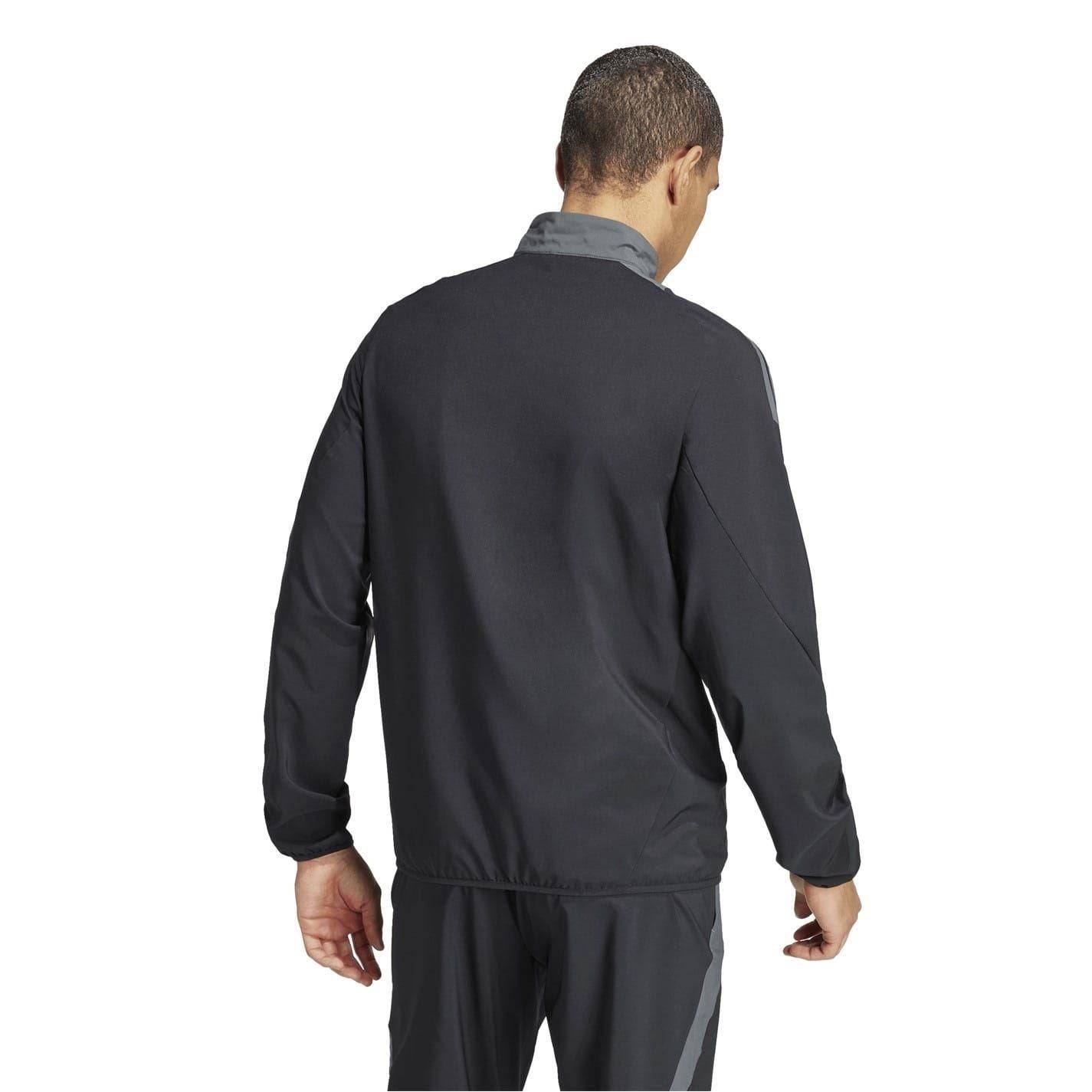 Black-Dark Grey - Back - Adidas Mens Trio 24 Track Jacket