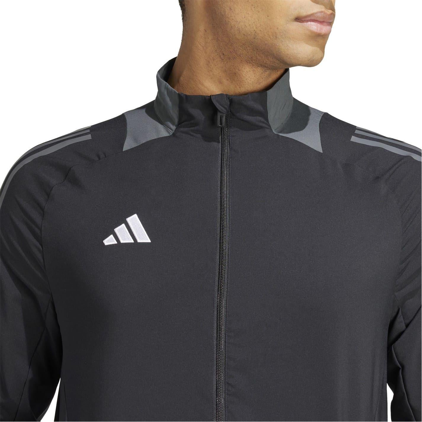 Black-Dark Grey - Side - Adidas Mens Trio 24 Track Jacket