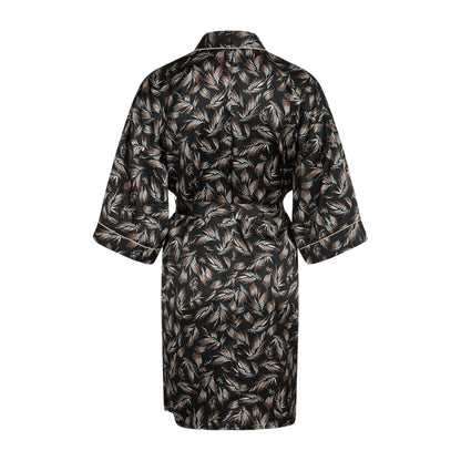 Black - Back - CCDK Copenhagen Womens-Ladies Jean Leaf Print Kimono