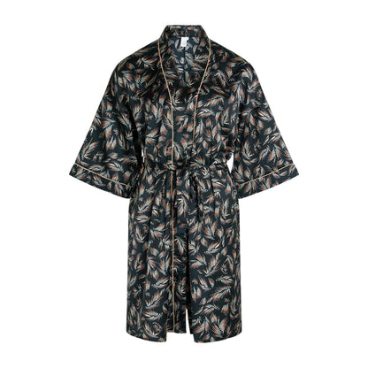 Black - Front - CCDK Copenhagen Womens-Ladies Jean Leaf Print Kimono