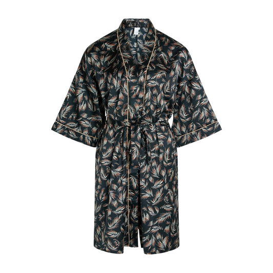 Black - Front - CCDK Copenhagen Womens-Ladies Jean Leaf Print Kimono