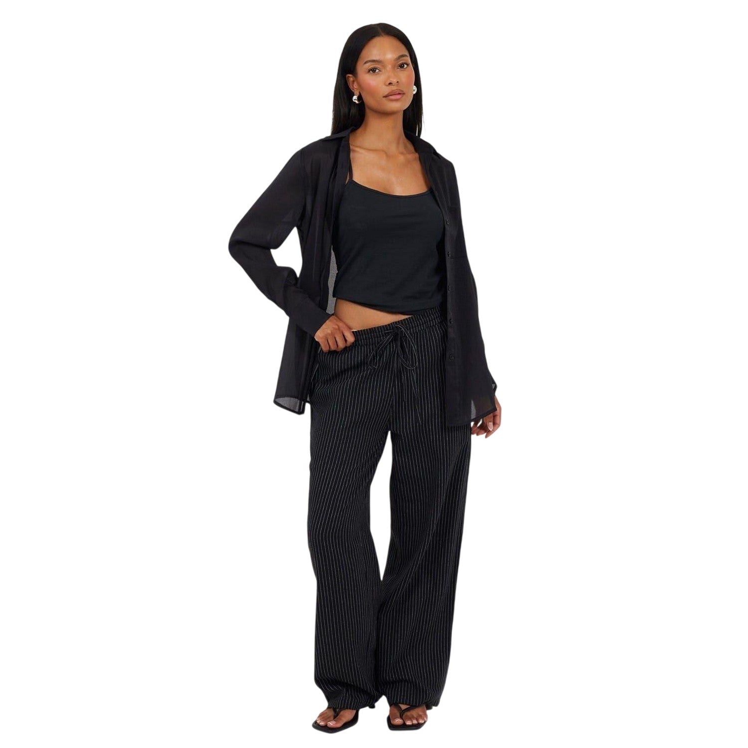 Black - Lifestyle - Brave Soul Womens-Ladies Collared Long-Sleeved Shirt