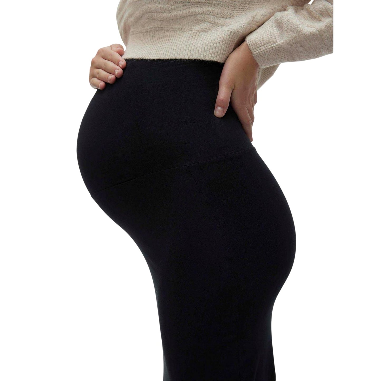 Black - Side - Mamalicious Womens-Ladies Emma Plain Tube Skirt