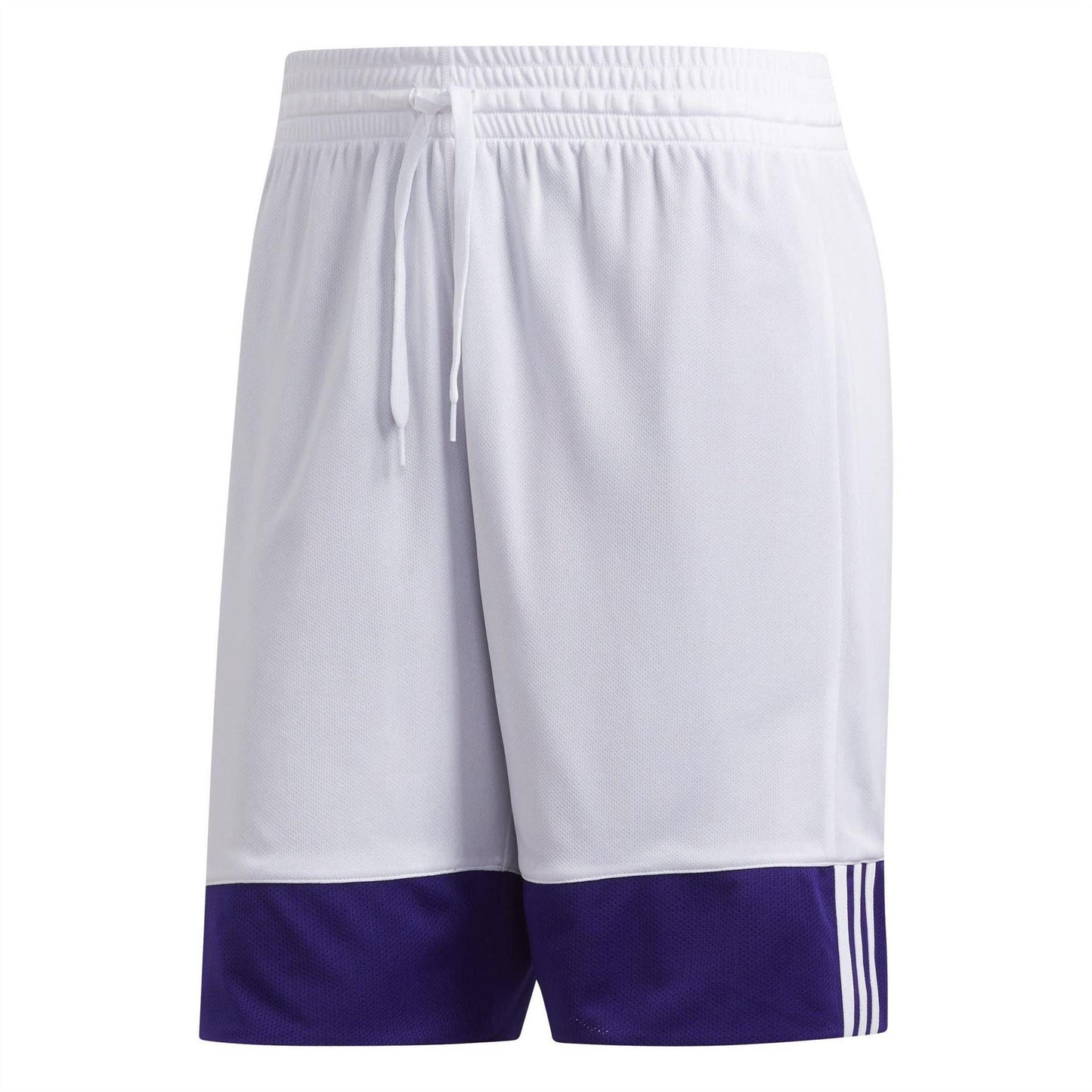 Purple-White - Side - Adidas Mens Logo Reversible Basketball Shorts