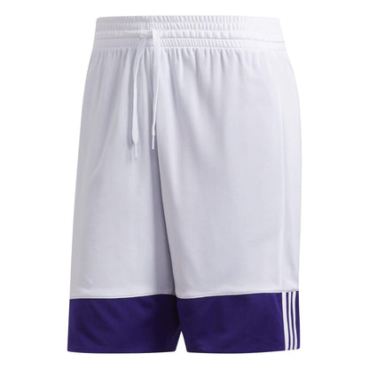 Purple-White - Side - Adidas Mens Logo Reversible Basketball Shorts
