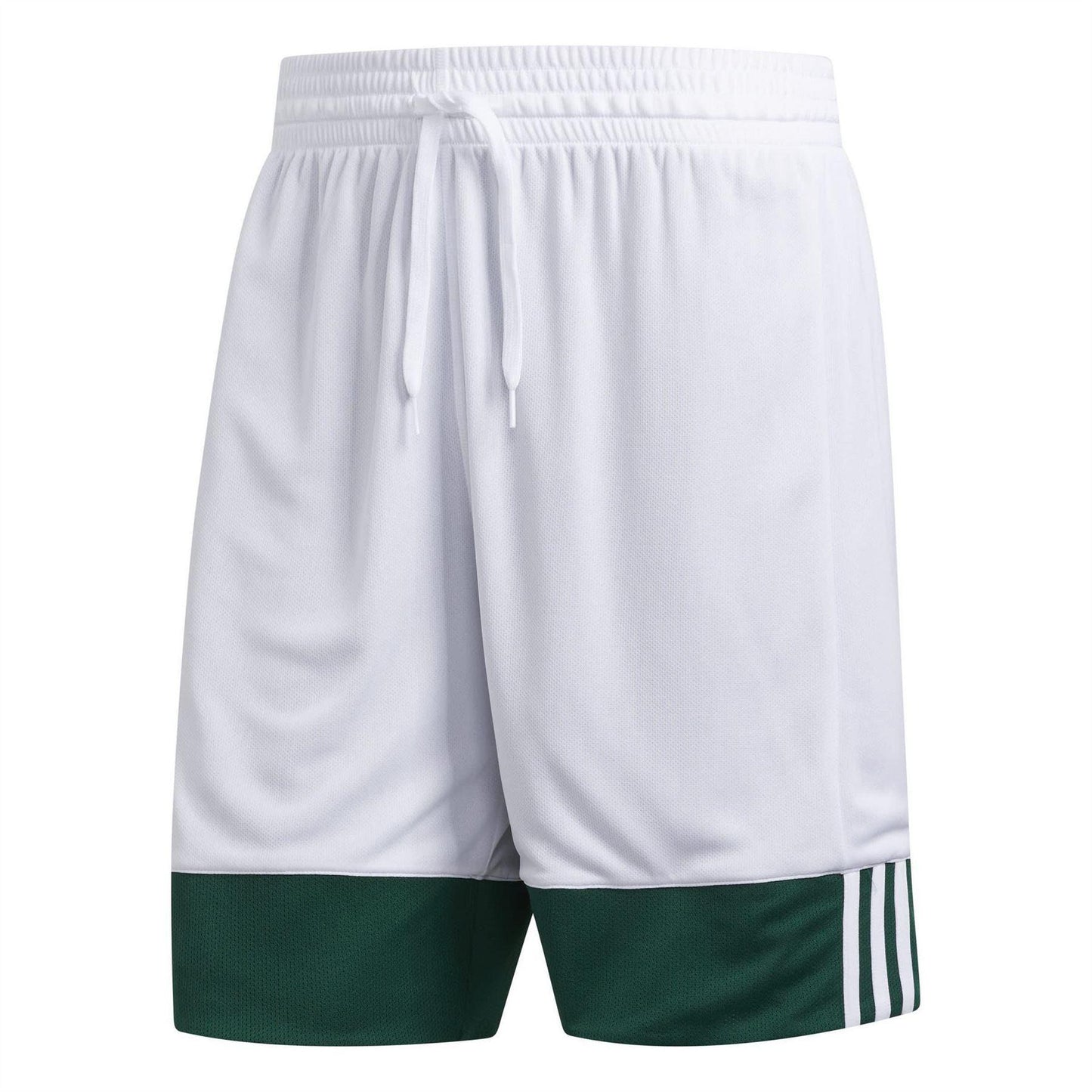 Dark Green-White - Side - Adidas Mens Logo Reversible Basketball Shorts