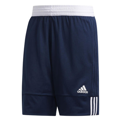 Navy-White - Front - Adidas Mens Logo Reversible Basketball Shorts