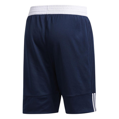 Navy-White - Back - Adidas Mens Logo Reversible Basketball Shorts