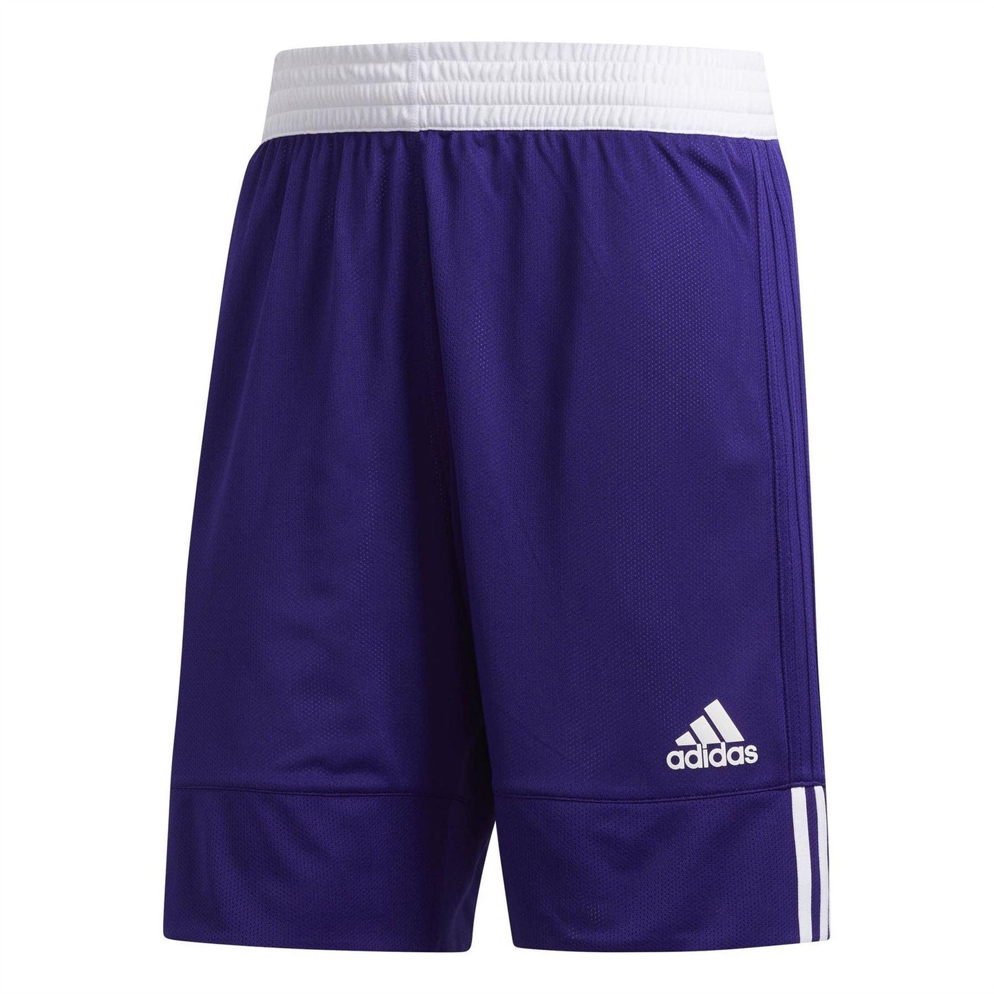 Purple-White - Front - Adidas Mens Logo Reversible Basketball Shorts