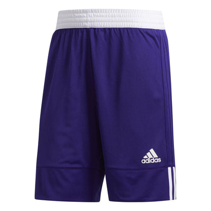 Purple-White - Front - Adidas Mens Logo Reversible Basketball Shorts
