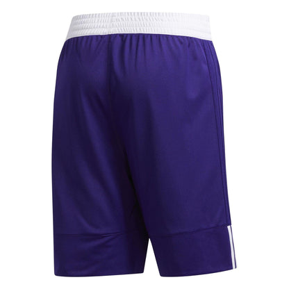 Purple-White - Back - Adidas Mens Logo Reversible Basketball Shorts