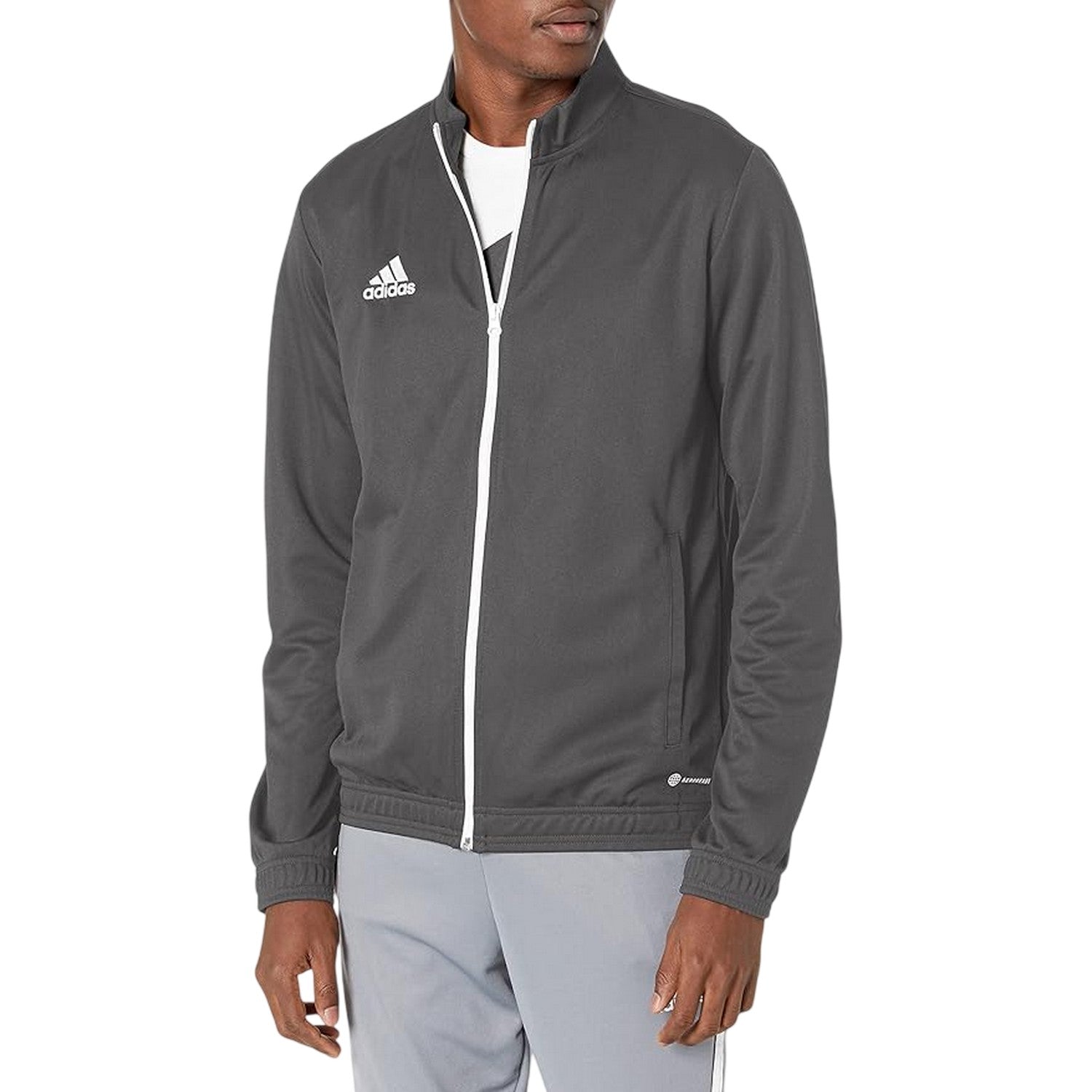 Grey - Side - Adidas Mens Entrada 22 Training Jacket