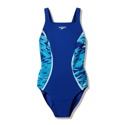 Blue - Front - Speedo Womens-Ladies Hyperbloom Splice Muscleback One Piece Swimsuit
