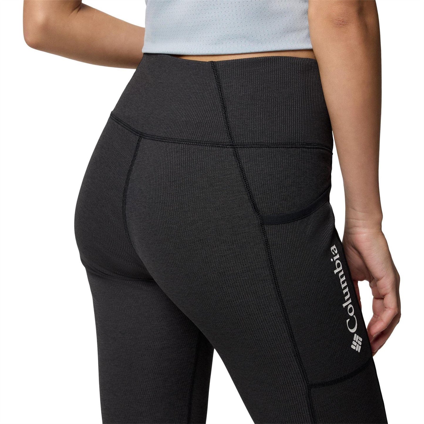 Black Heather - Lifestyle - Columbia Womens-Ladies Logo Fitted Leggings